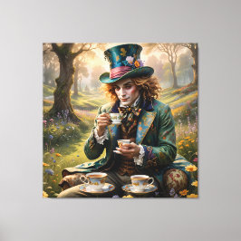Handsome Hatter ai art Stretched Kanvastryck