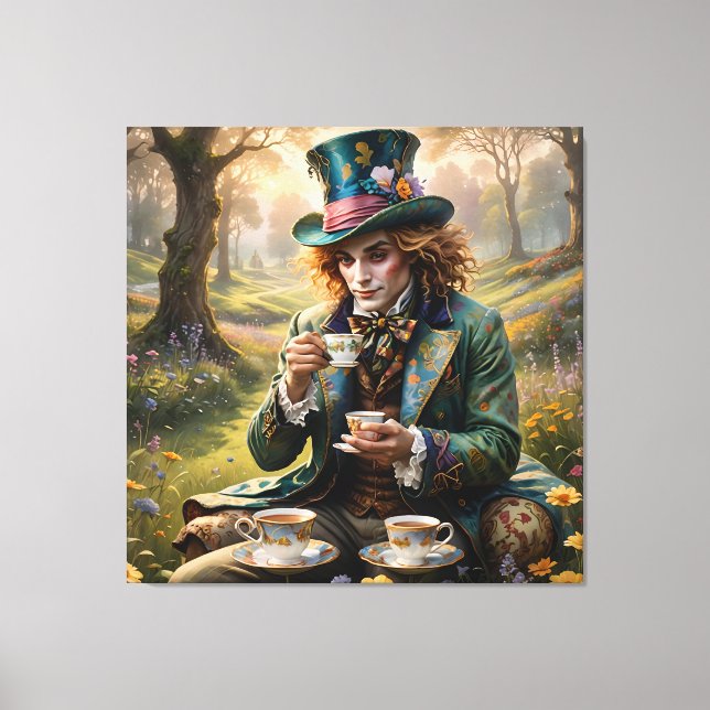 Handsome Hatter ai art Stretched Kanvastryck (Framsida)