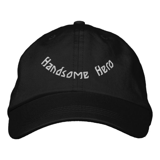 Handsome Hero Elegant Adjustable Modern Black-Hat  Broderad Keps (Framsida)