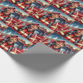 Handsome Hispanic Firefighter jul Presentpapper