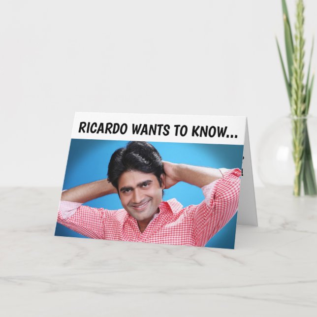 HANDSOME LATIN HUNK FÖDELSEDAGSKORT FÖR HENNE KORT (Framsida)