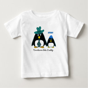 Handsome like Pappa. Sött Little Penguin T-shirt