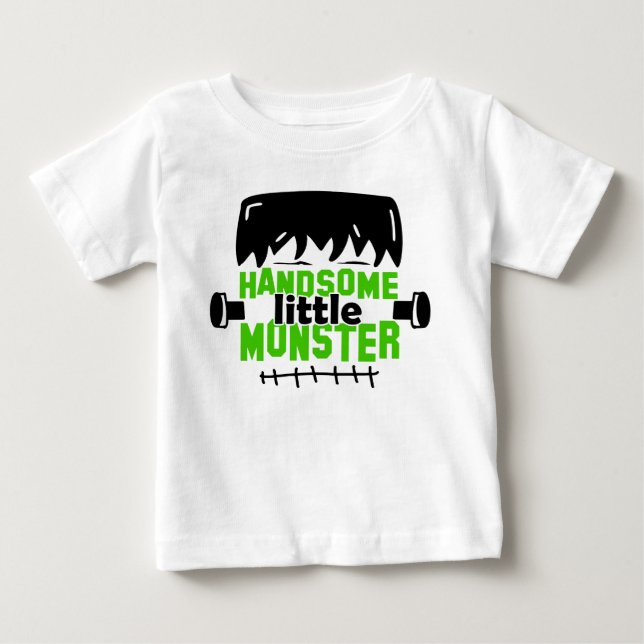 Handsome Little Monster Frankenstein Halloween T Shirt (Framsida)