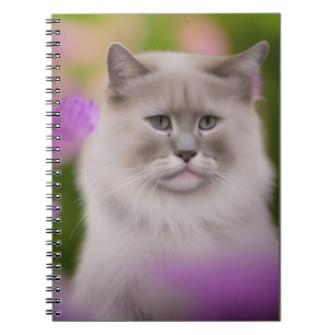 Handsome Maine Coon Himalayan Cat Anteckningsbok