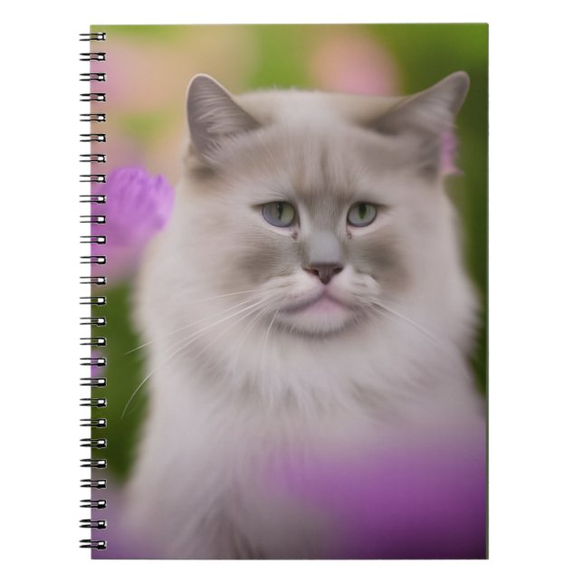 Handsome Maine Coon Himalayan Cat Anteckningsbok (Framsidan)