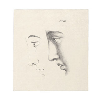 Handsome Man's Profile Antique Fransk Engrave Anteckningsblock