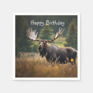 Handsome Moose Birthday Pappersservett