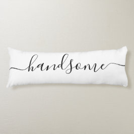 Handsome NAMN White Black Script Reversible Kroppskudde