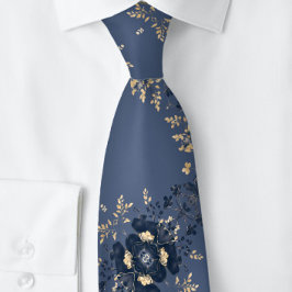 Handsome Navy Blue Blommigt Botanical Slips