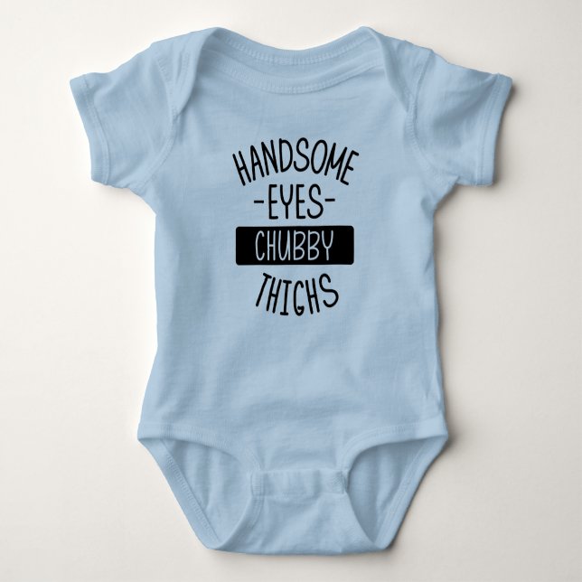 Handsome Ögon Knubbig Thighs Baby One-Biet T Shirt (Framsida)