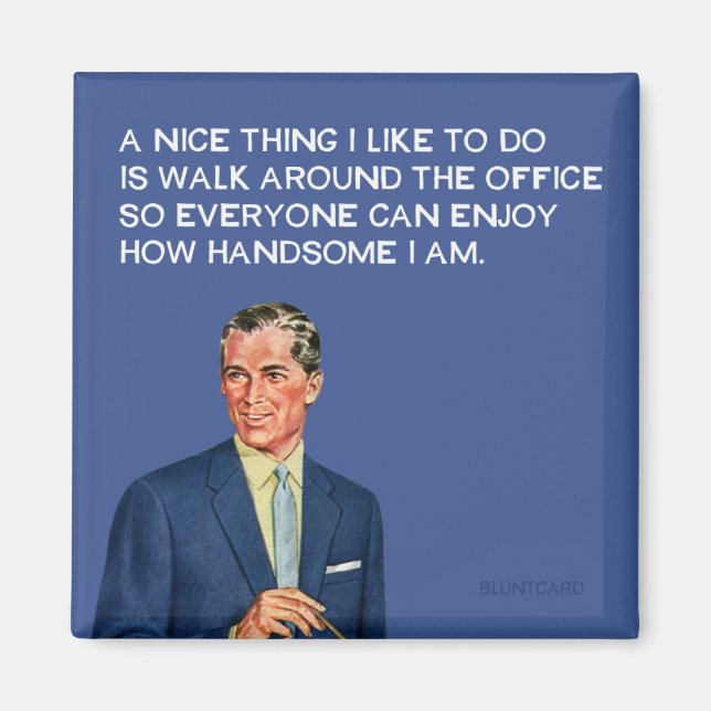 Handsome på kontoret. magnet (Framsidan)