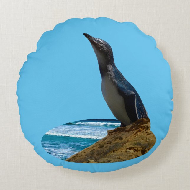Handsome Penguin Rund Kudde (Framsidan)