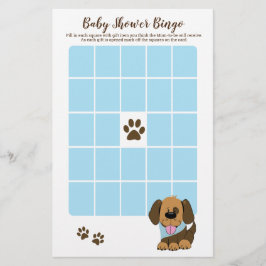 Handsome Puppy Hund Boy Shower Bingo Game
