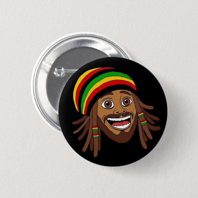 Handsome Rasta Man Knapp (Framsida & baksida)