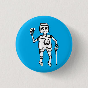 Handsome Robot av Fred Wilder on Blue Knapp