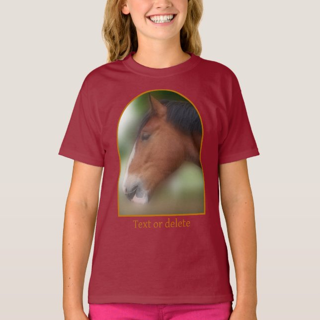 Handsome Shire Draft Horse Personalized T Shirt (Framsida)