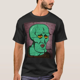 Handsome Squidward Distress Stil Vector Draw T Shirt