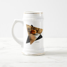 Handsome Stranger Eurasian Wigeon Anka vid dammen Sejdel