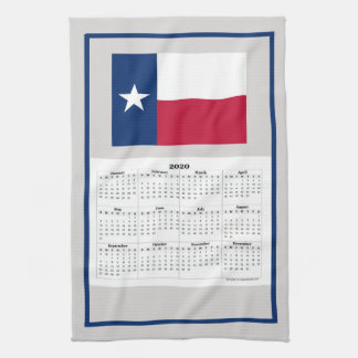 Handsome Texas Statlig flagga Calendar Tower Kökshandduk