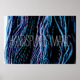Handspun är Magic Yarn Knitting Spinning Poster