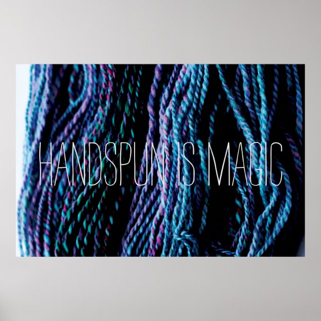Handspun är Magic Yarn Knitting Spinning Poster (Framsidan)