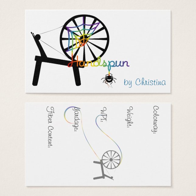 Handspun-fiberkonst Visitkort (Framsida & baksida)