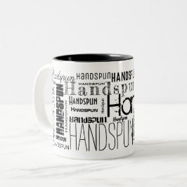 HANDSPUN! Typografi Ord Cloud Två-Tonad Mugg