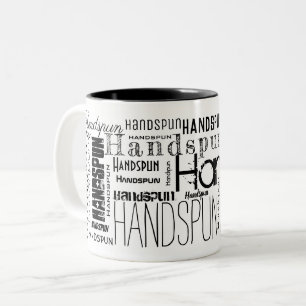 HANDSPUN! Typografi Ord Cloud Två-Tonad Mugg