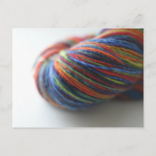 Handspun Yarn i regnbåge Vykort