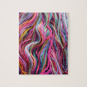 Handspun Yarn Knitting Rosa Magenta Pussel