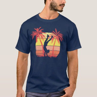 Handstående flicka sommar solnedgång 80-talet Palm T Shirt