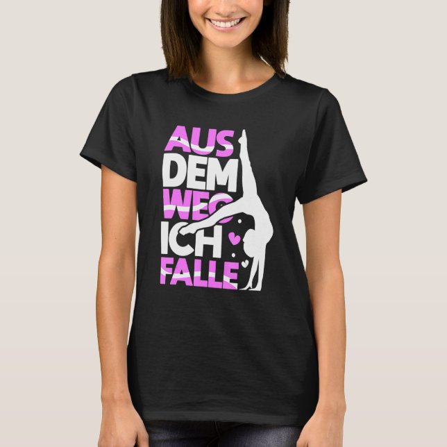 Handstand Gymnastics Girls Acrobatics T Shirt (Framsida)