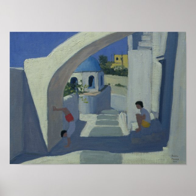 Handstand Santorini Poster (Framsidan)