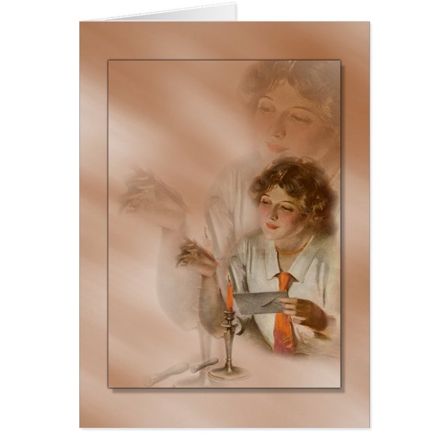 Handstil ett brev, med kärlek hälsningskort (Framsidan)