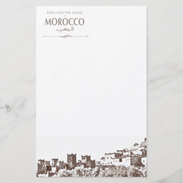 Handstil pappra marockanska Kasbah Brevpapper (Framsida)