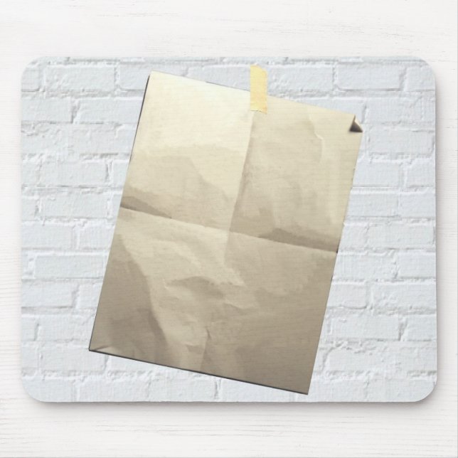 Handstilen på väggmusen vadderar tomt musmatta (Framsidan)
