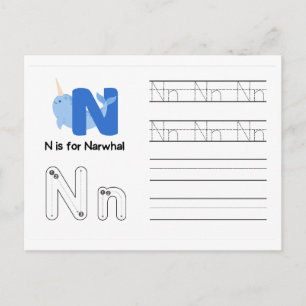 Handstils FlashCards för förskolan N,O Vykort