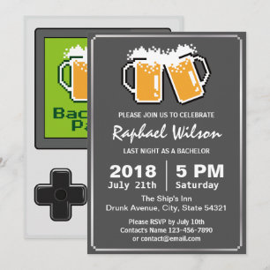Handstyrt spel Funny Öl Bachelor Party-kort Inbjudningar