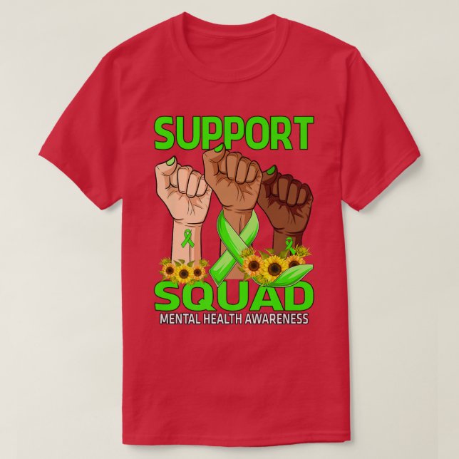 Handsupport på torgsats för psykisk hälsomedvetenh t shirt (Design framsida)