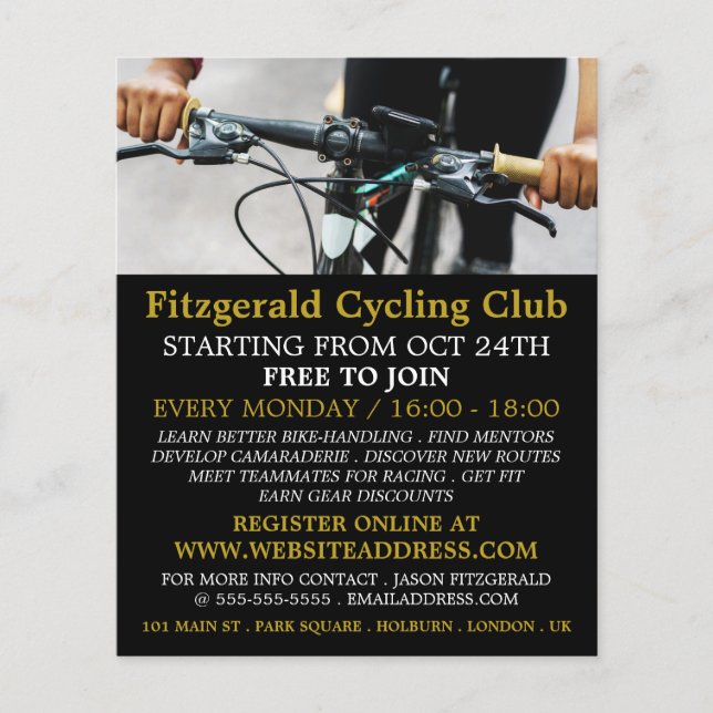 Handtag, Cycling Klubb Advertising Flyer (Framsidan)
