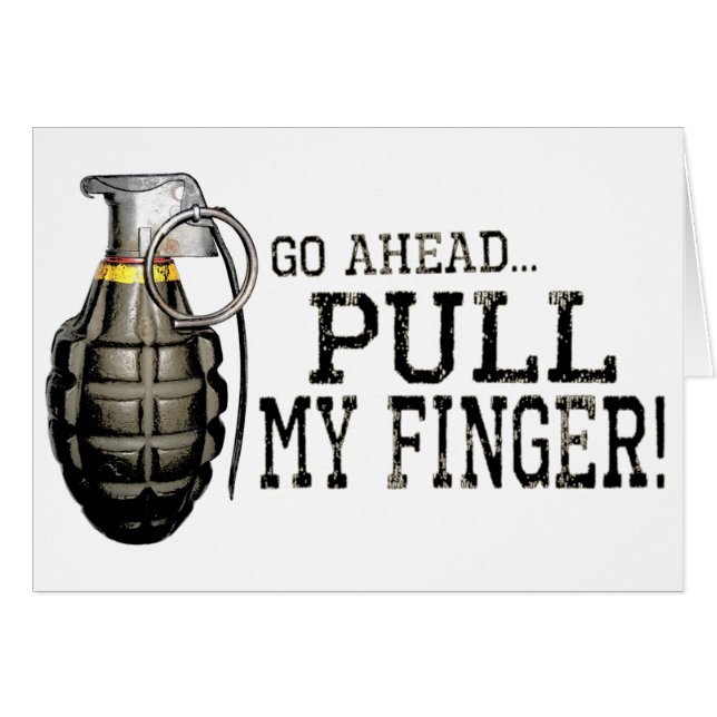 Handtag mitt finger hälsningskort (Framsidan Horizontal)