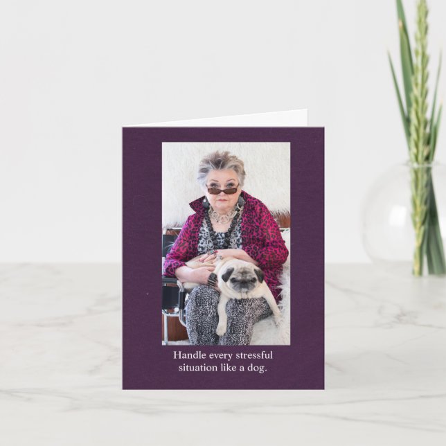 Handtag Stressar som ett Hund roligt kort (Framsida)