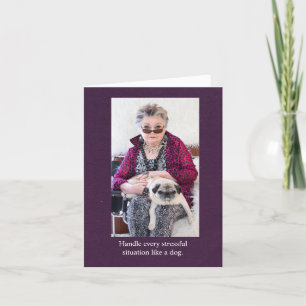 Handtag Stressar som ett Hund roligt kort