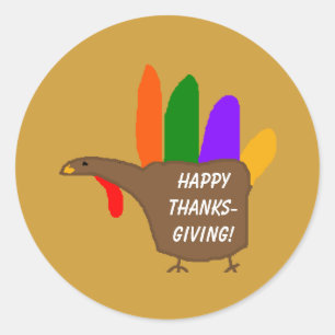 Handtag Turkiet - Thanksgiving Runt Klistermärke