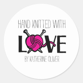 Handtrikå, presentklistermärken runt klistermärke