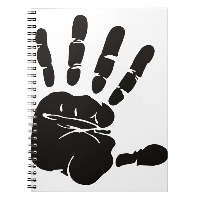 Handtryck svart anteckningsbok (Framsidan)