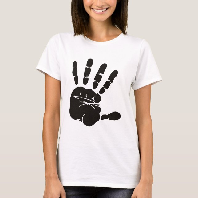 Handtryck svart t shirt (Framsida)