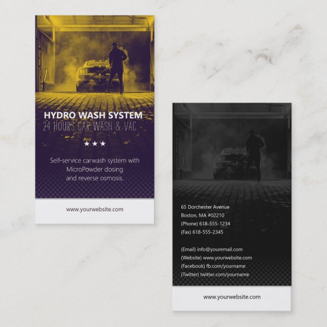 Handtvätt | tvätta bil visitkort (Fram/baksida)