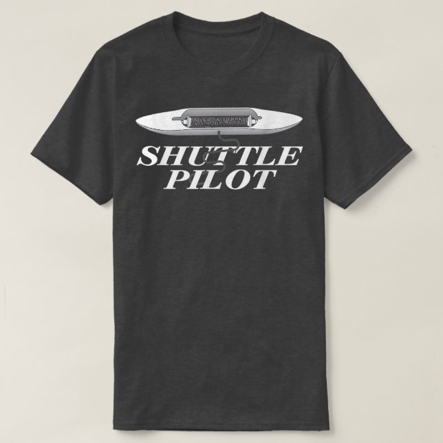 Handvävning av Gift Inkle Shuttle Pilot T Shirt (Design framsida)