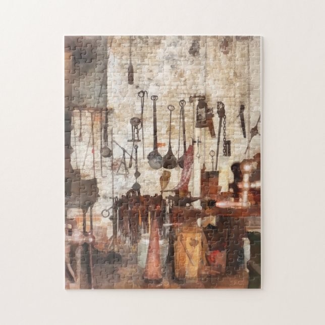 Handverktyg i maskinverkstad pussel (Vertikal)